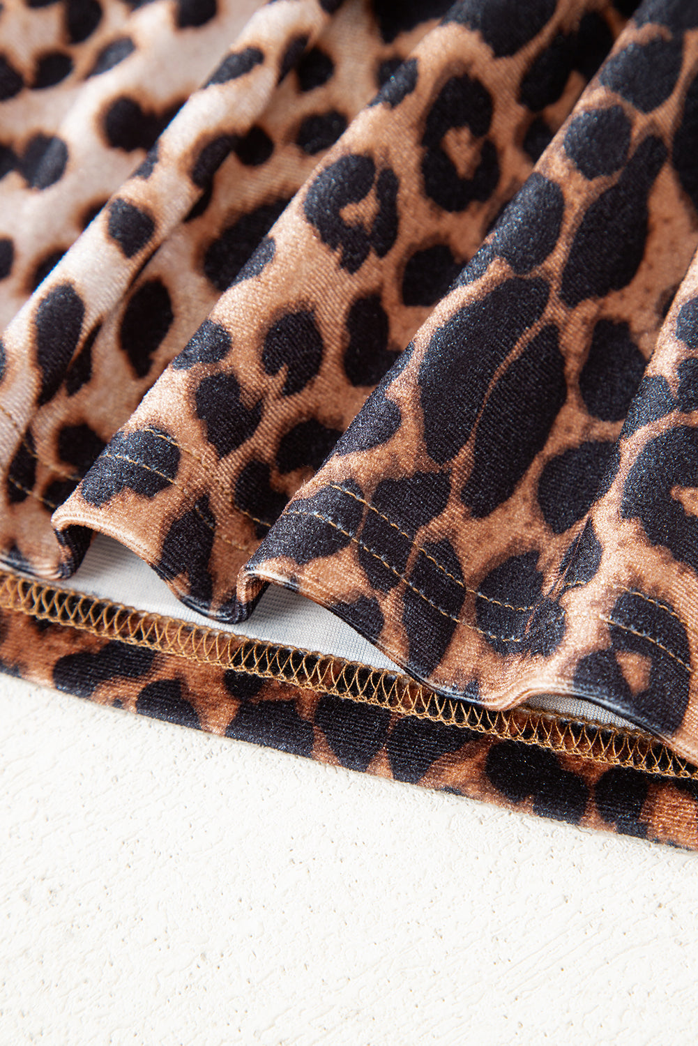 Brown Leopard Tiered Patchwork Hot Mini Skirt