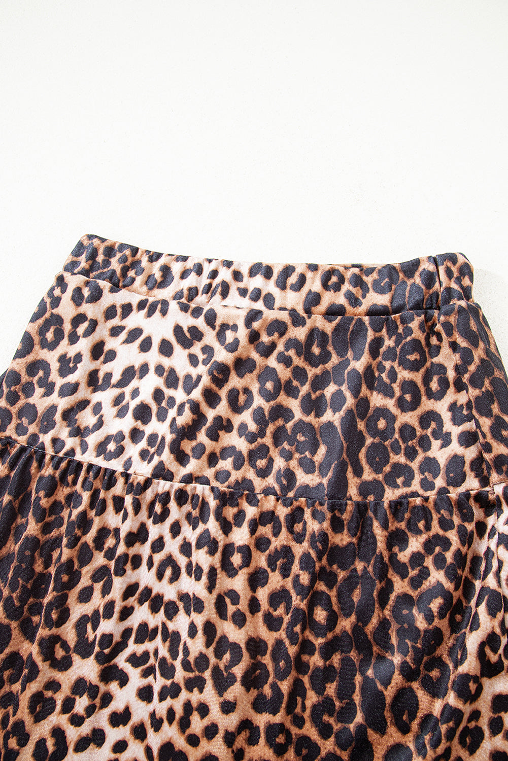 Brown Leopard Tiered Patchwork Hot Mini Skirt