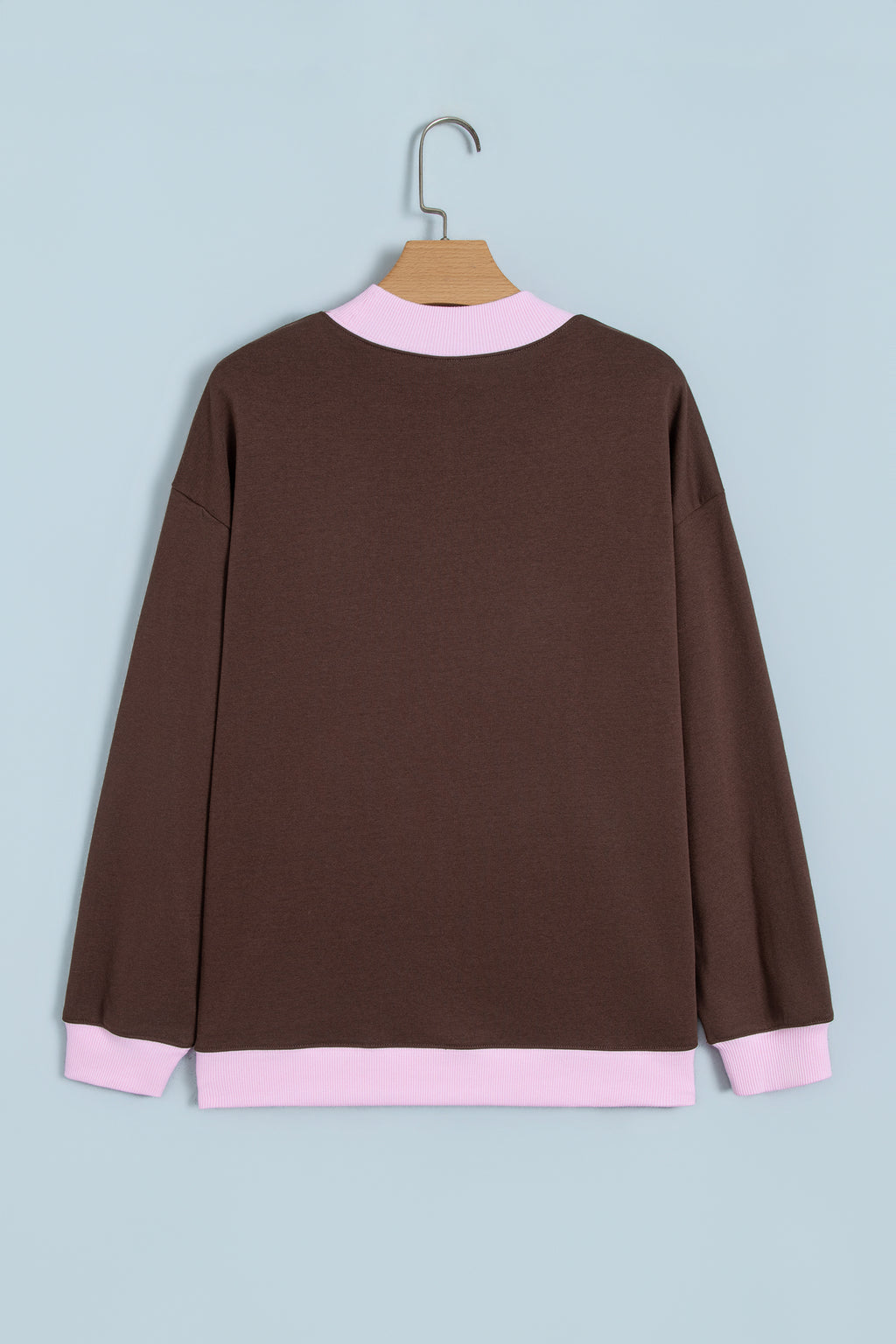 Grapefruit Orange Polka Dot Letter Graphic Colorblock Tunic Sweatshirt