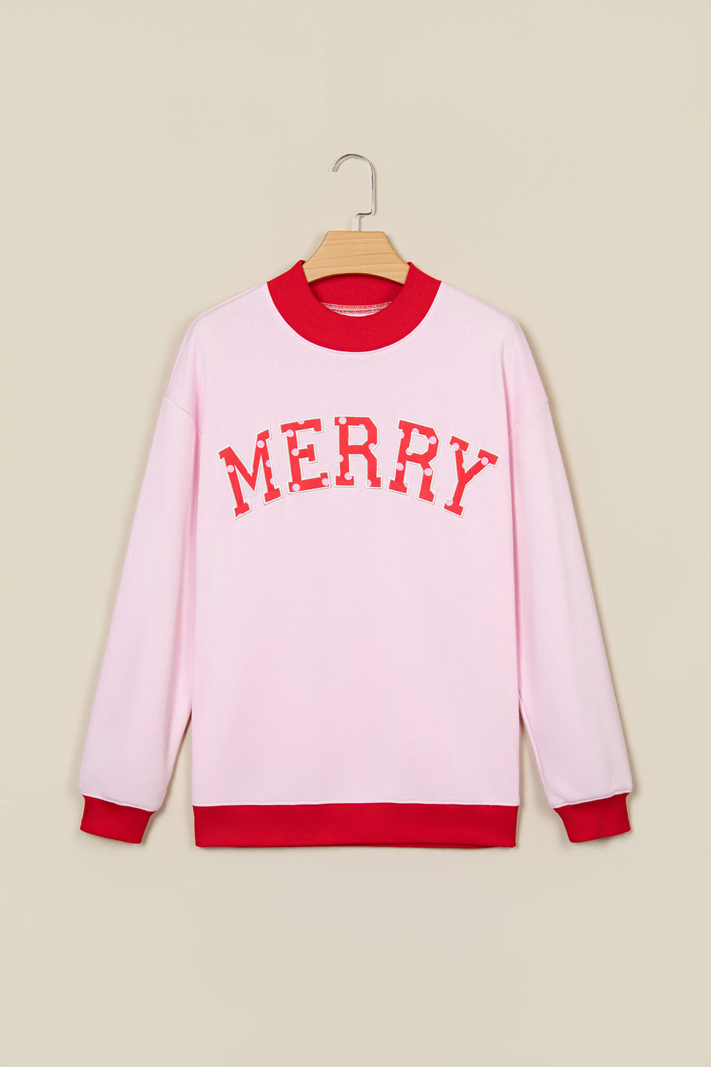 Grapefruit Orange Polka Dot Letter Graphic Colorblock Tunic Sweatshirt