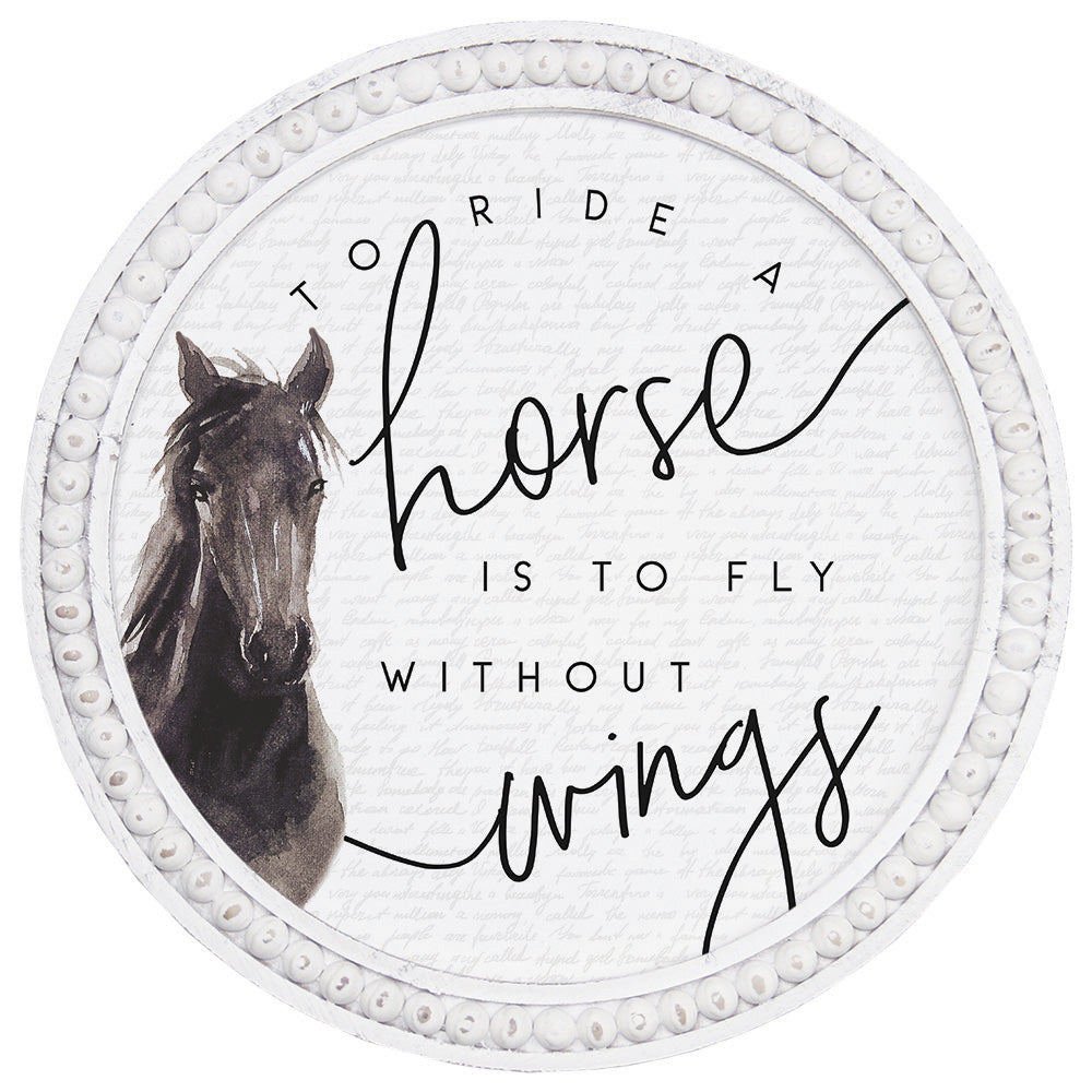 HORSE WINGS - Beaded Round Art